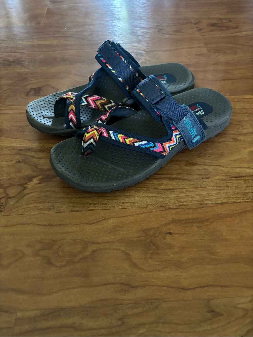 Skechers Navy Chevron Outdoor Sandals